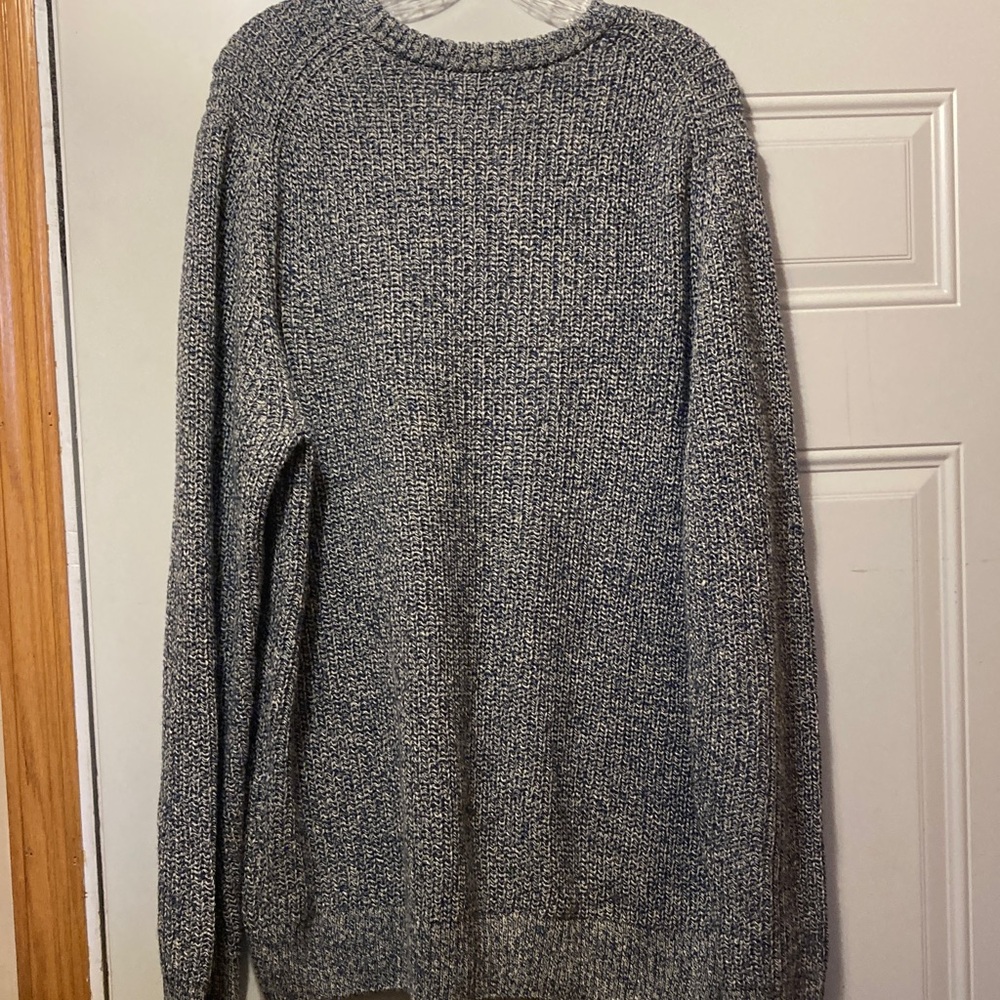 SONOMA Marled Navy and White Knit‎ Crewneck Sweater XL - Picture 3 of 5